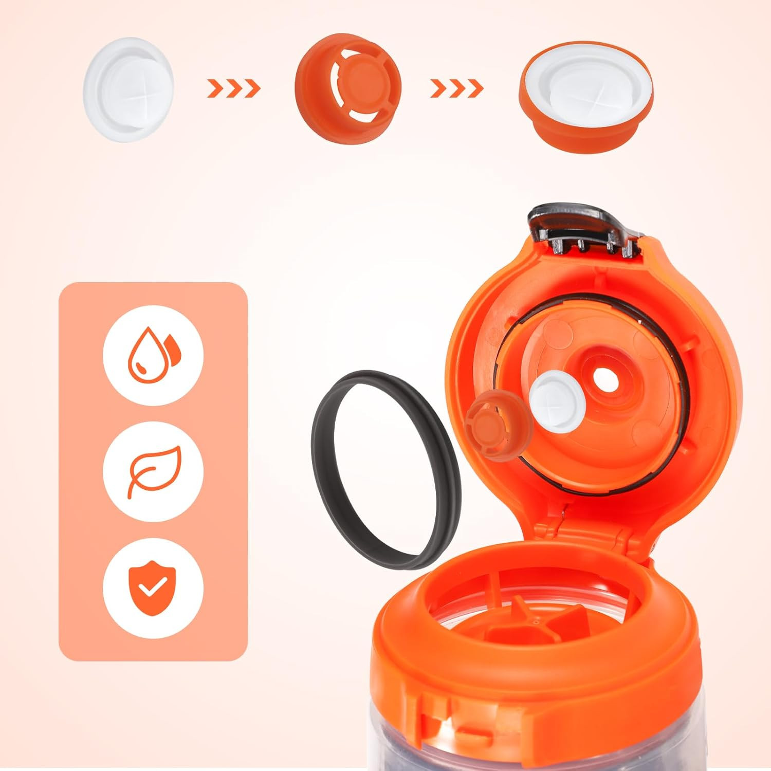 10PCS Gatorade GX Bottle Lid Replacement Set, Silicone Valves & Gaskets with Cli