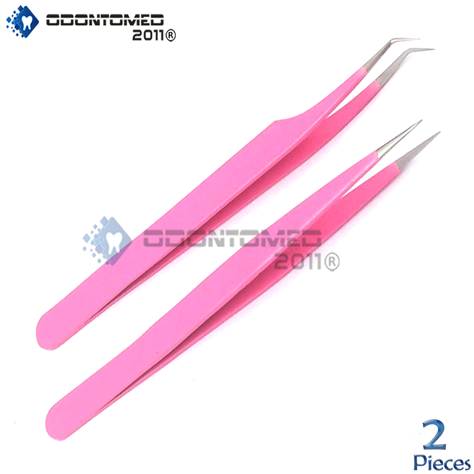 ODM Str + Cvd Eyelash Extensions Tweezers PINK Eyebrow False Beauty Tool
