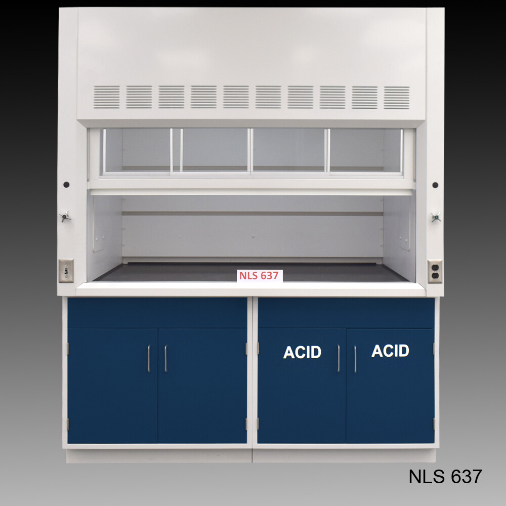 6' x 4' Laboratory Bench Fume Hood w/  Acid & General Storage / E1-907