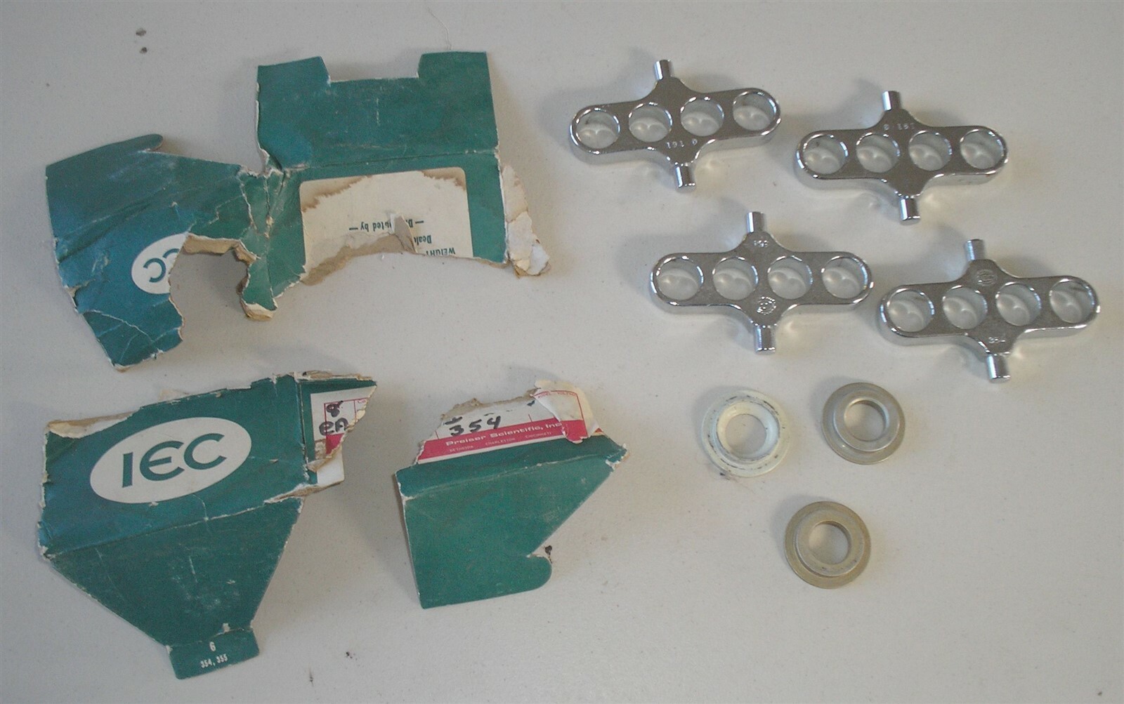 Lot of 4 Two IEC Cat # 354 Centrifuge Tube Collar