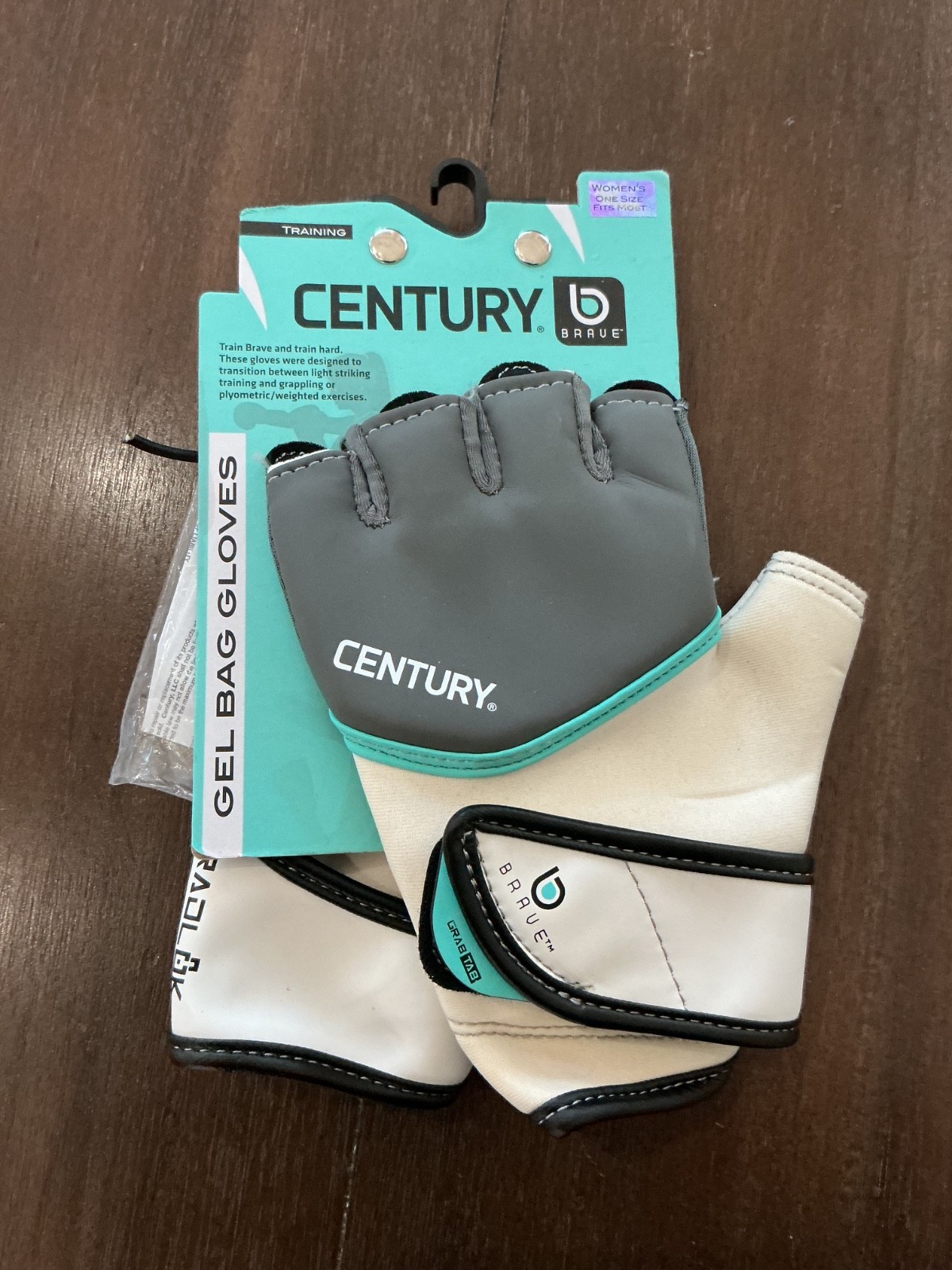 CENTURY BRAVE Gel Bag Gloves Womens Training Grip Bar  White Teal One Size NEW❤️