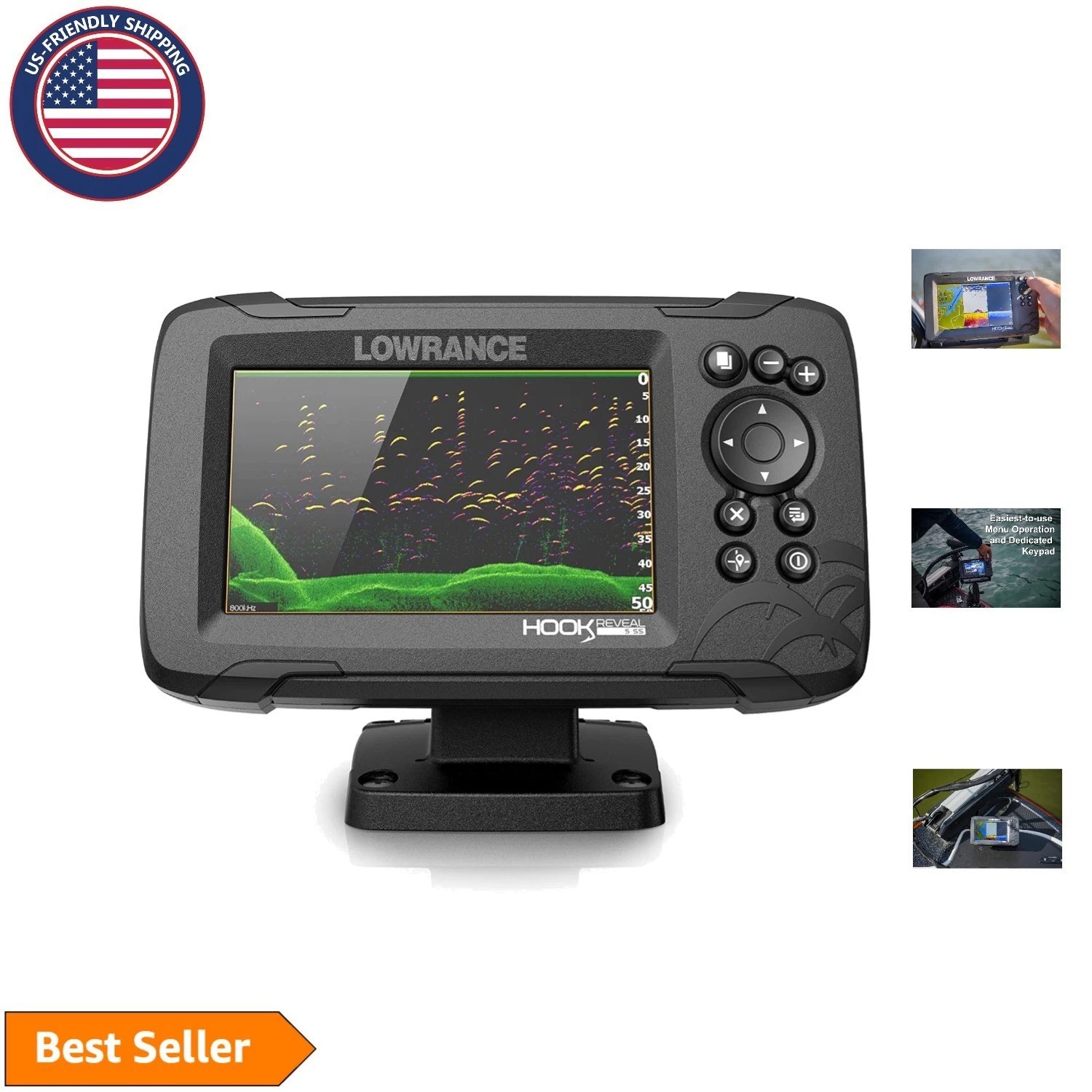 High-Performance HOOK Reveal 5 Fish Finder with Real-Time Mapping and Autotuning