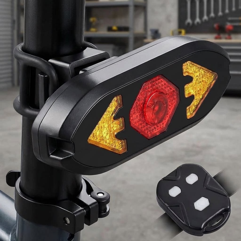 Smart Bicycle Taillight with Remote Control USB Rechargeable IPX4 Rating