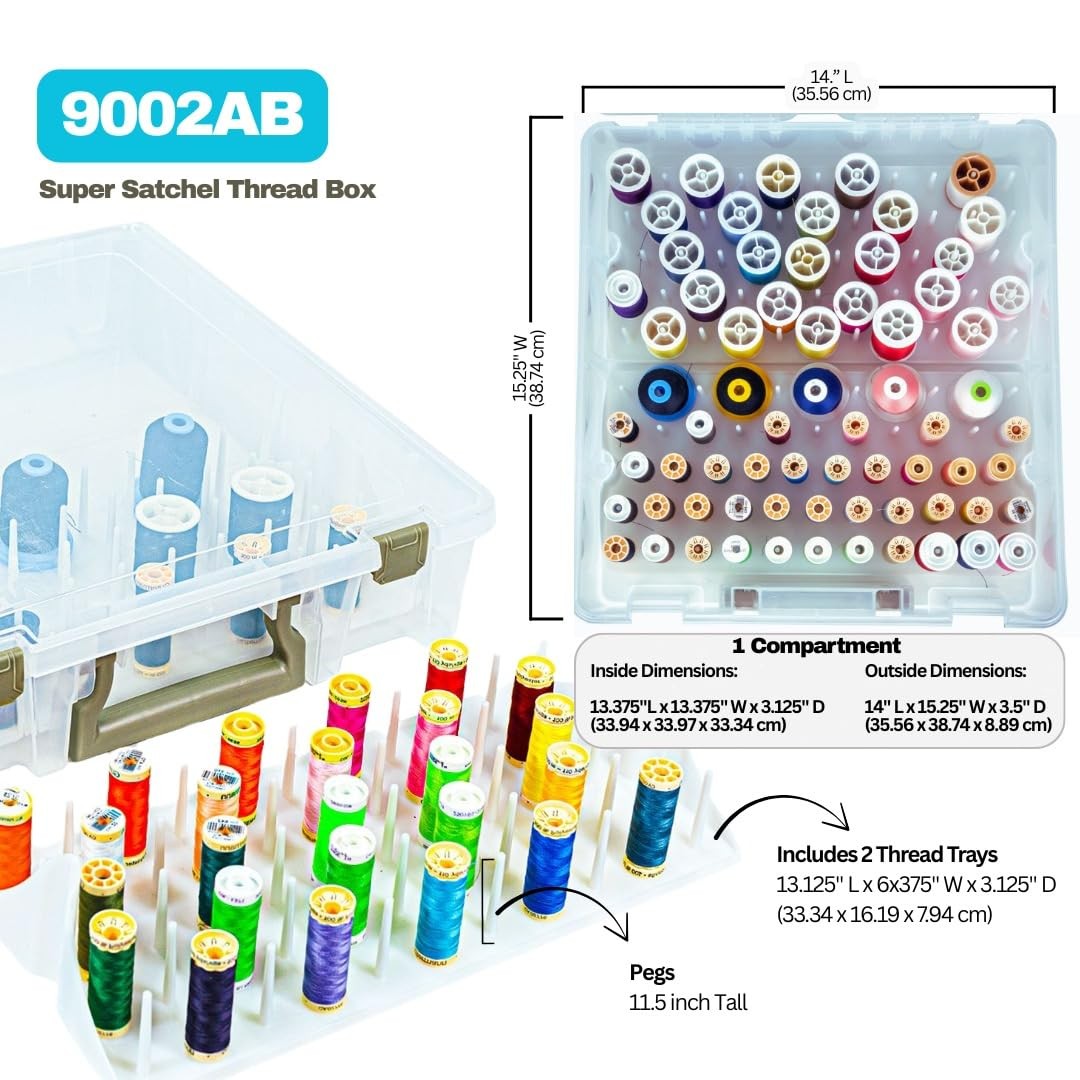 ArtBin Super Satchel Thread Box - Versatile Storage Pack of 1, Clear