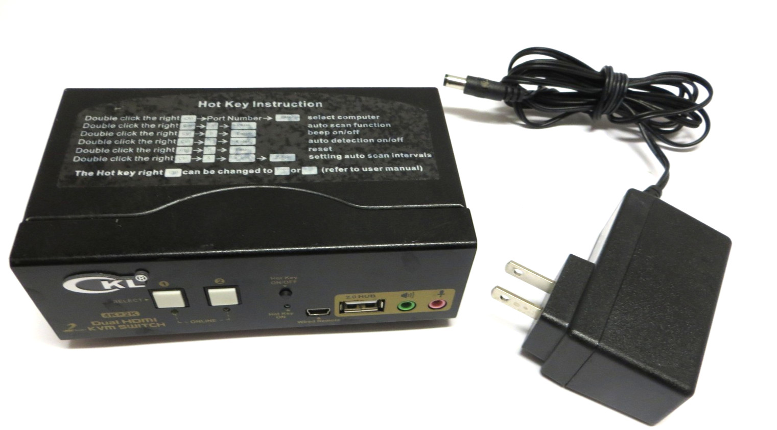 CKL CKL-922HUA VA 4K 2K  HDMI Switch 2 Port Dual Monitor Extended Display