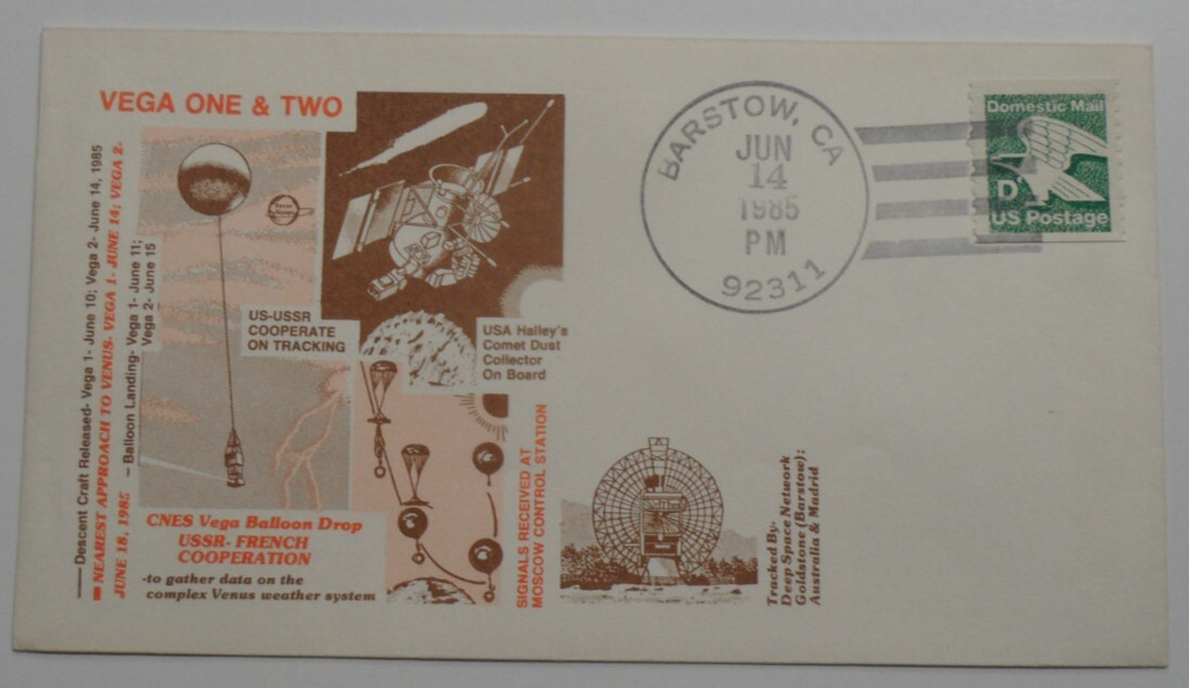 STAMPMART: USA 1985 BARSTOW CA VEGA ONE & TWO BALLOON DROP SPACE COVER