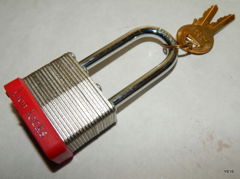 Lion Locks Padlock Long Shackle 1-7/8" Laminated Steel 40mm A389