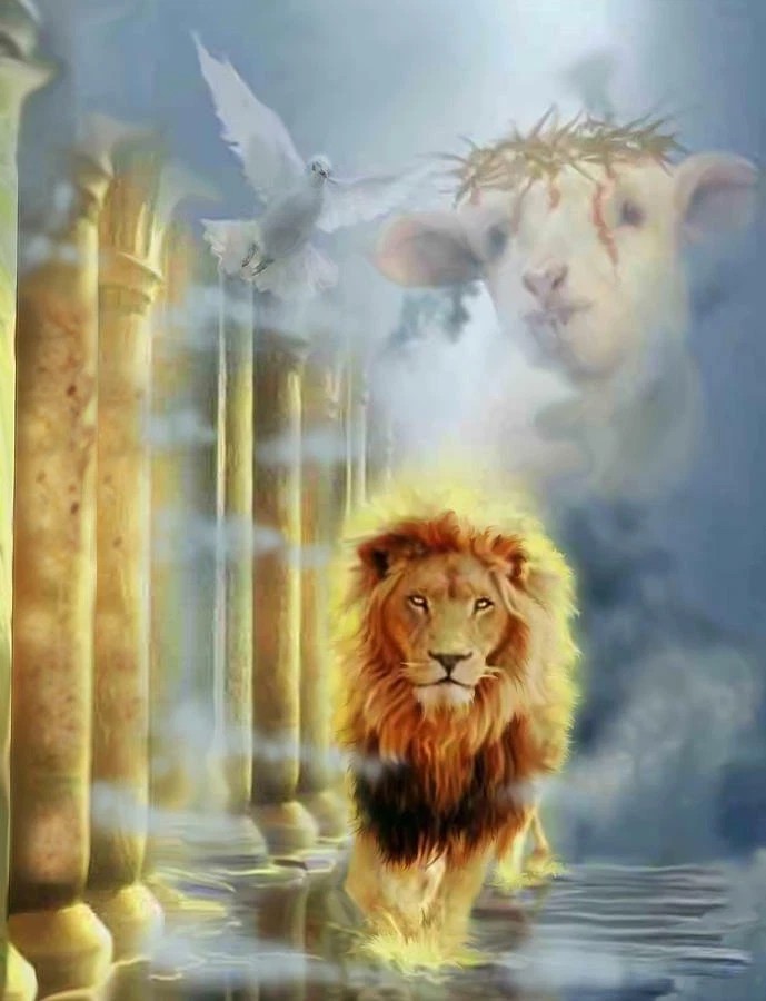 The Lion of Judah Lamb of God - Jesus Christ 11"X14" GLOSSY POSTER PRINT