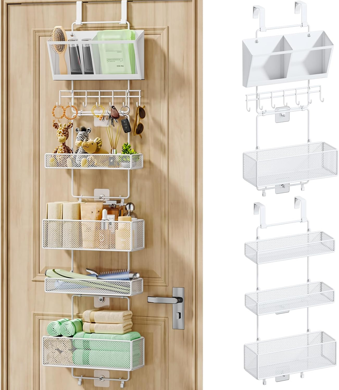 over Door Organizer Hanging - 6 Tier over the Door Storage with Visual Pockets &