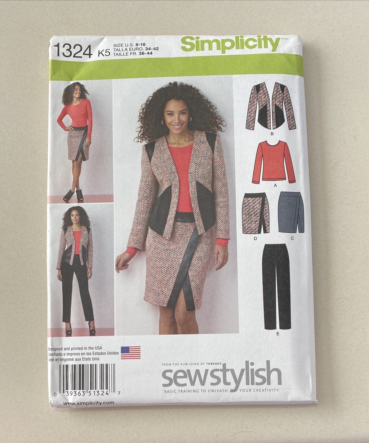Simplicity Sewing Pattern 1324 Misses Ladies Skirt Top Pants Top Size 8-16 Uncut