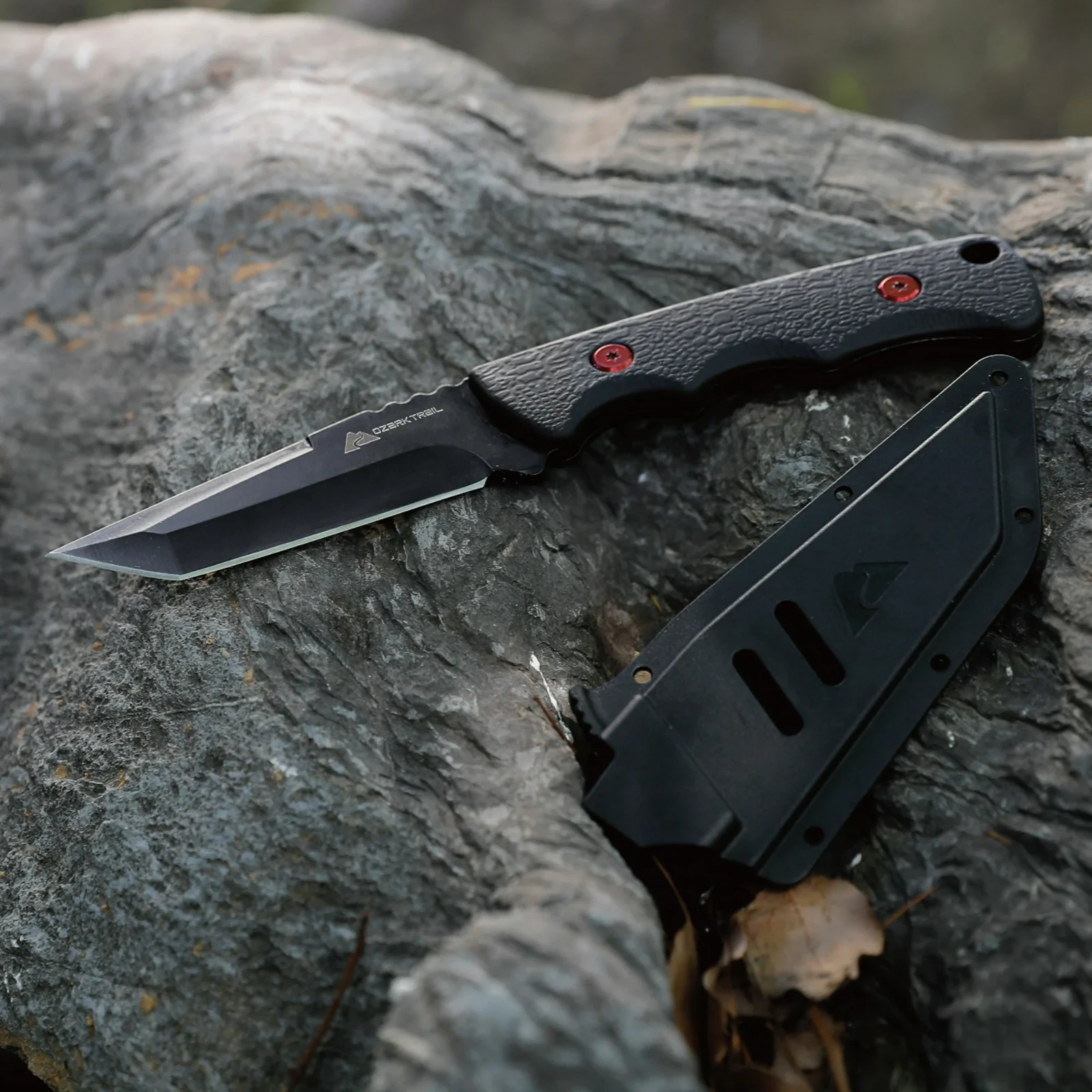 Ozark Trail Eagle Rock 7.5 inch Fixed Blade Black Tanto