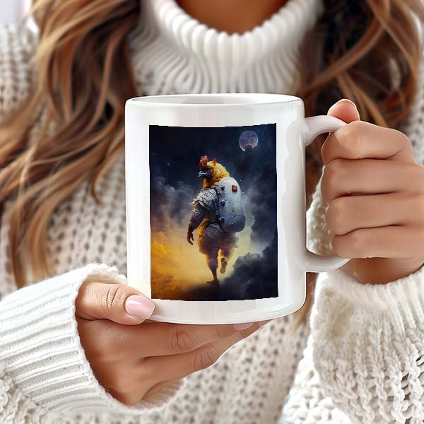 Chicken in Spacesuit Astronaut - Funny Animals Mug