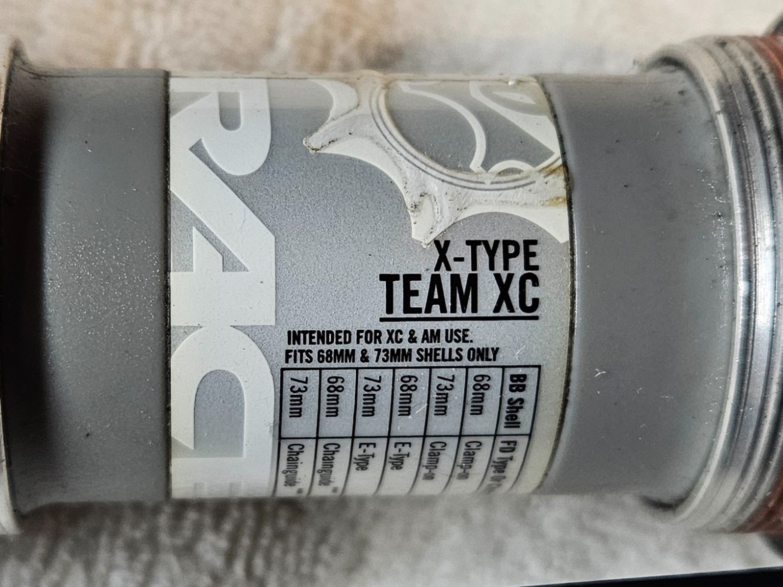 Race Face, Team XC, X-Type Bottom Bracket for 68/73mm Shells
