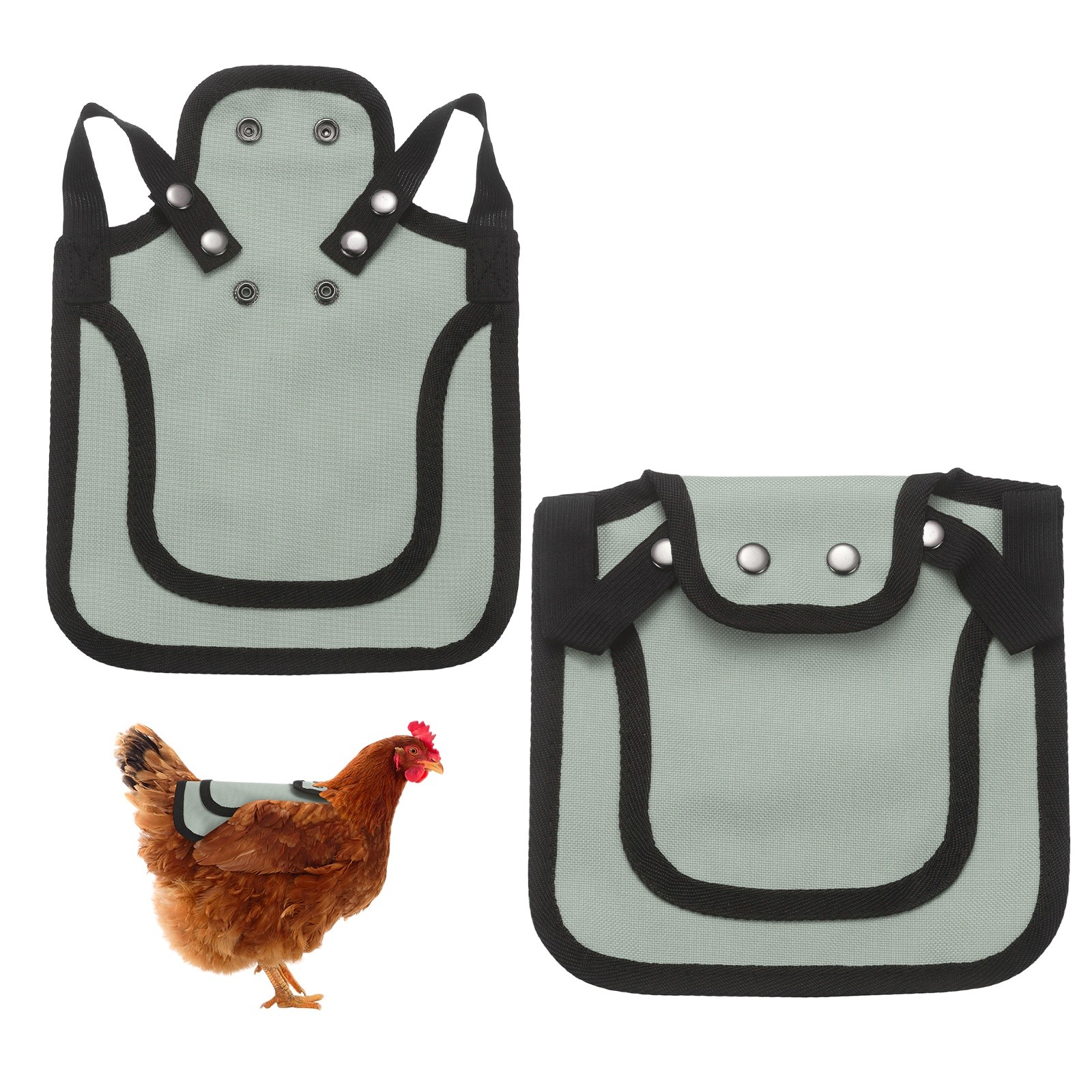 2-Pack Chicken Saddle with Adjustable Strap for Hens [Gray]
