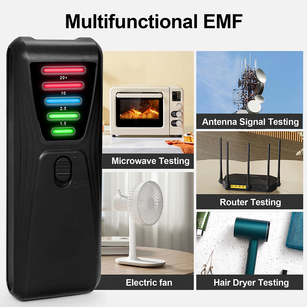 LED Magnetic Field Detector EMF Meter Portable Electromagnetic Radiation Tester