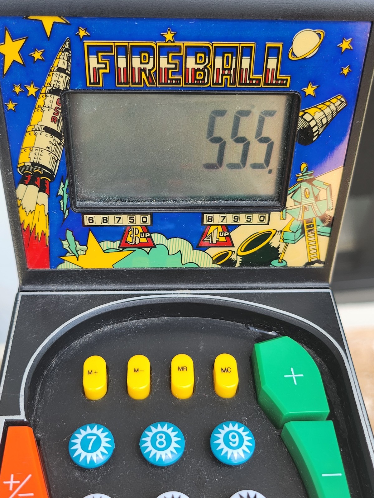 Fireball Mini Pinball Solar Powered Calculator 1991
