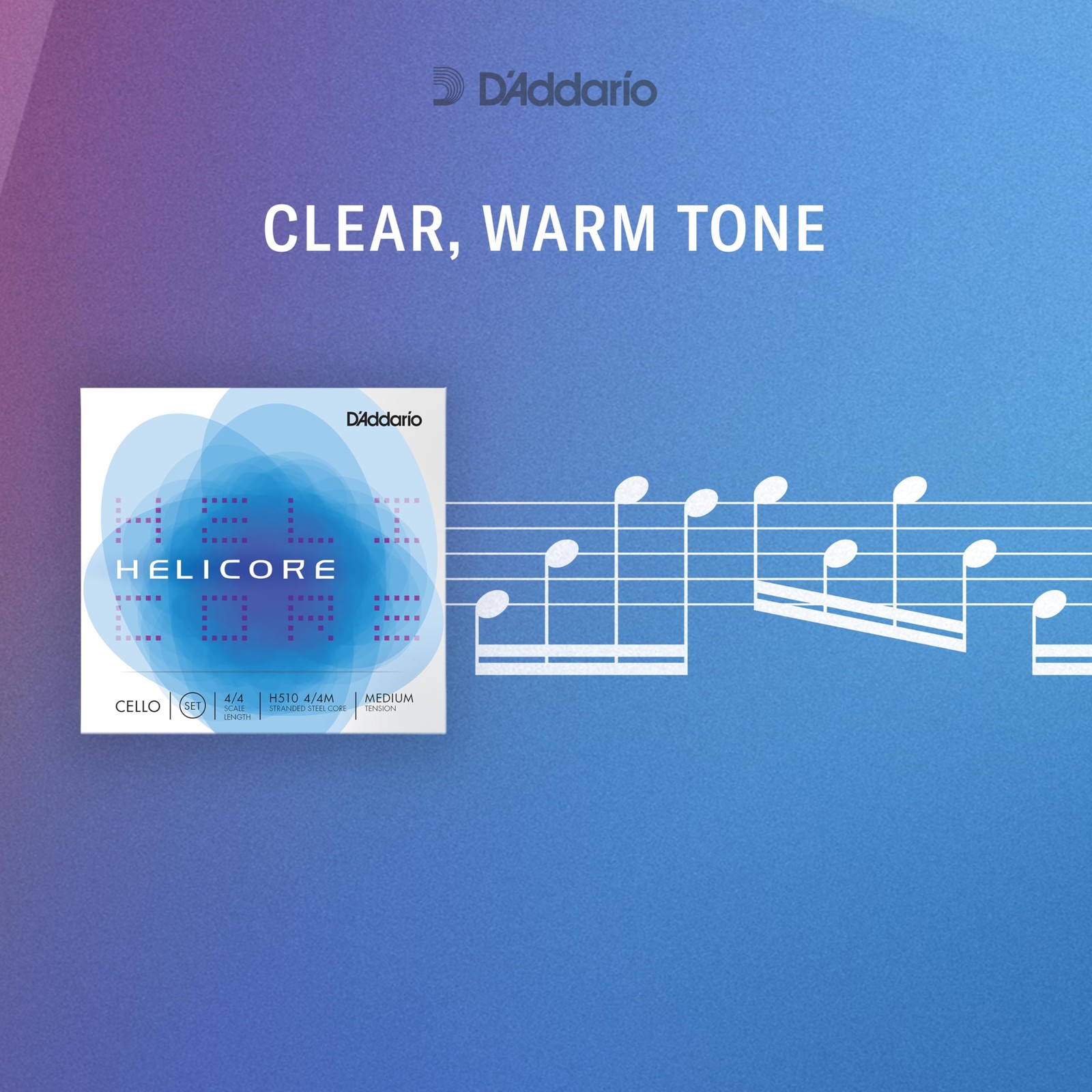 D Addario Helicore Violin Strings 4 4 Scale Multi Stranded Steel Core