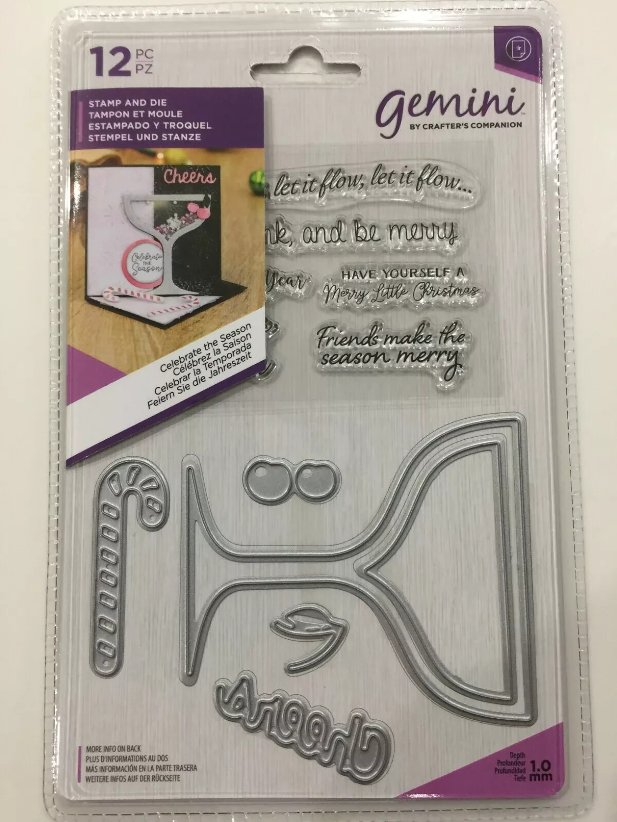Crafter's Companion Gemini Paper Craft Stamp & Die Set  Celebrate The Season