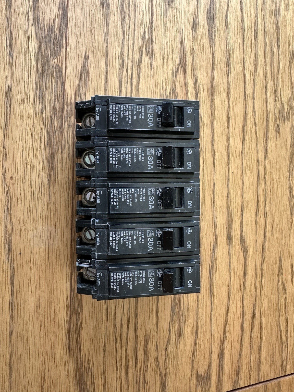 GE THQB1130 Miniature Circuit Breaker, 30 A, 120/240V AC, 1 Pole, Bolt On