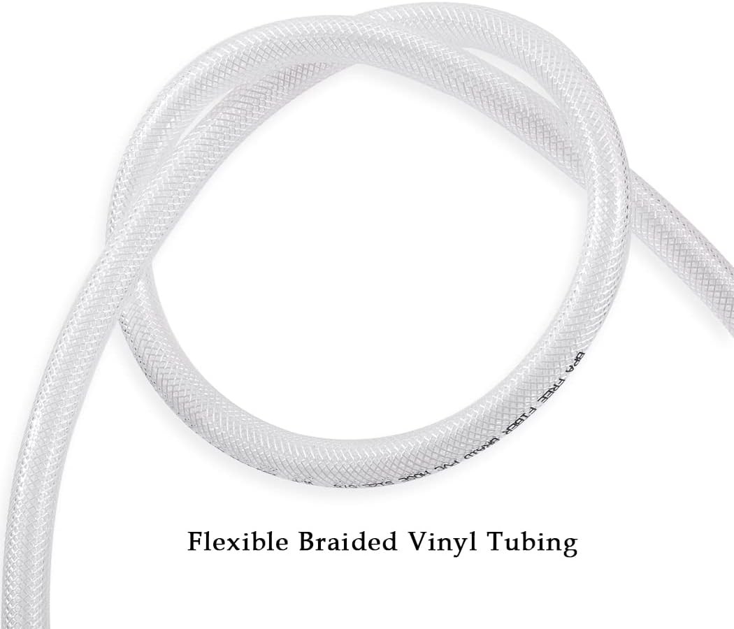 DAVCO 1" ID × 10 ft Heavy Duty Braided Clear Plastic 1"ID, Transparent