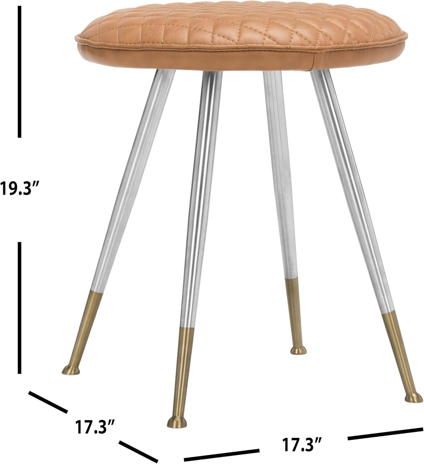 Brinley Mid-Century Modern 30-Inch Mustard & Silver Stool by American Homes Coll