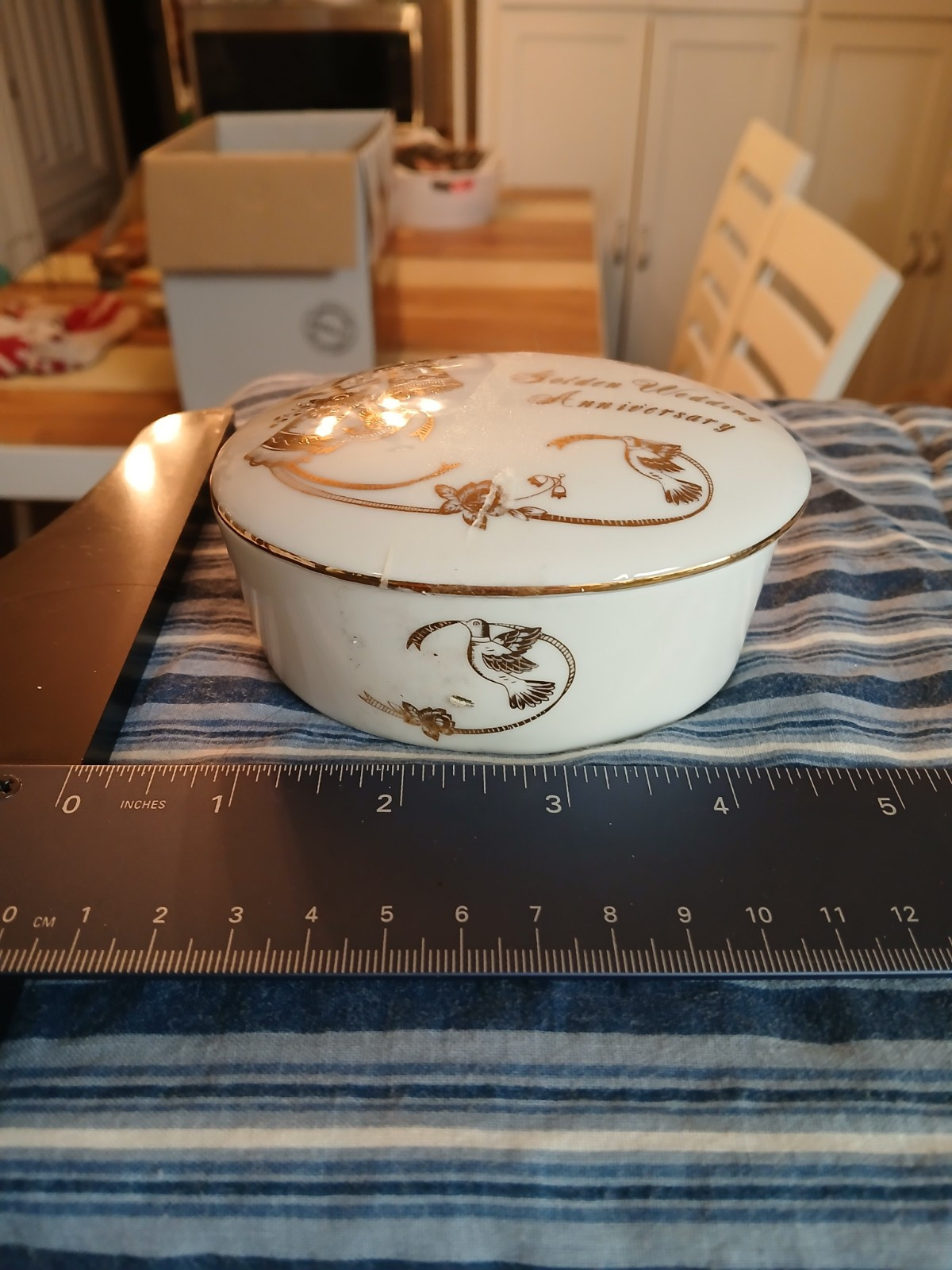 Lefton Ceramic 50 Year Trinket BOX