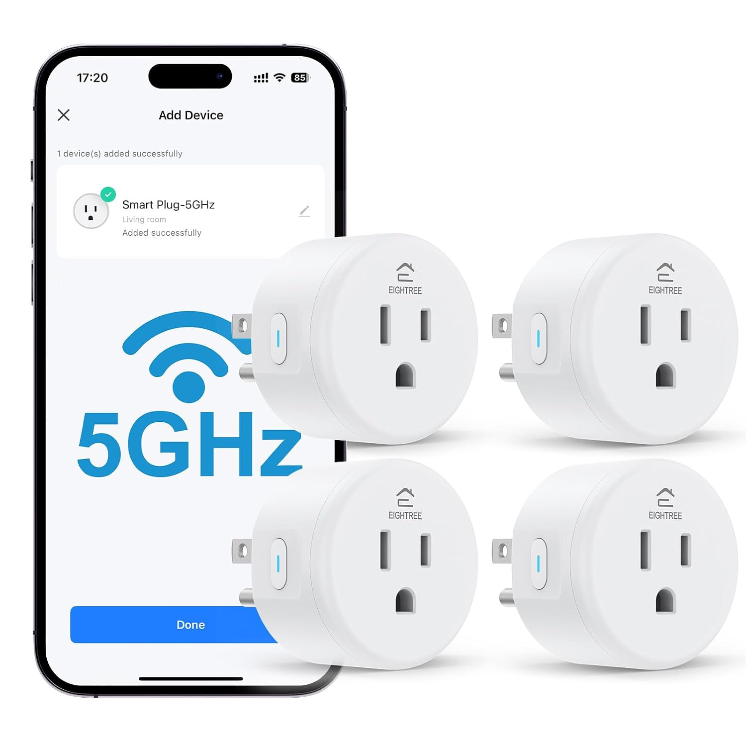 Smart Plug 5Ghz& 2.4Ghz, 15A Wifi Smart Outlet Compatible with Alexa & Google Ho