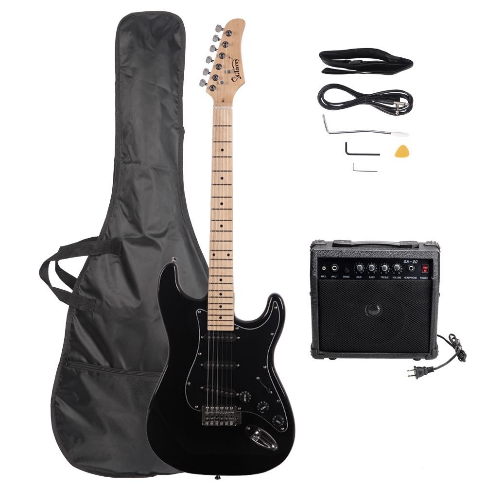 Glarry 39" Full Size Electric Guitar with Amp Case & Accessories Pack Beginner