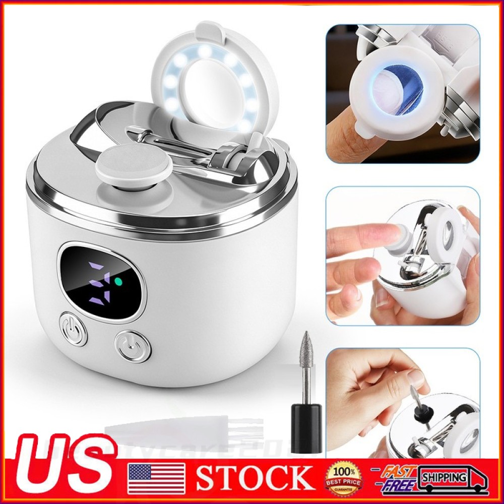 USB Electric Toe Nail Clippers for Seniors with Magnifier for Thick Hard Nails
