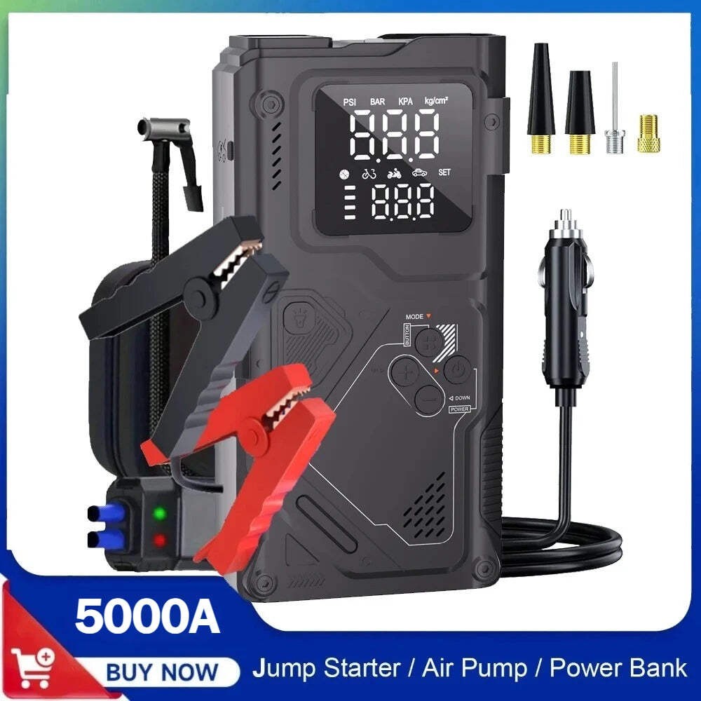 Car Battery Jump Starter 150PSI Tire Inflator Jump Starter with Air Pump Peak 50