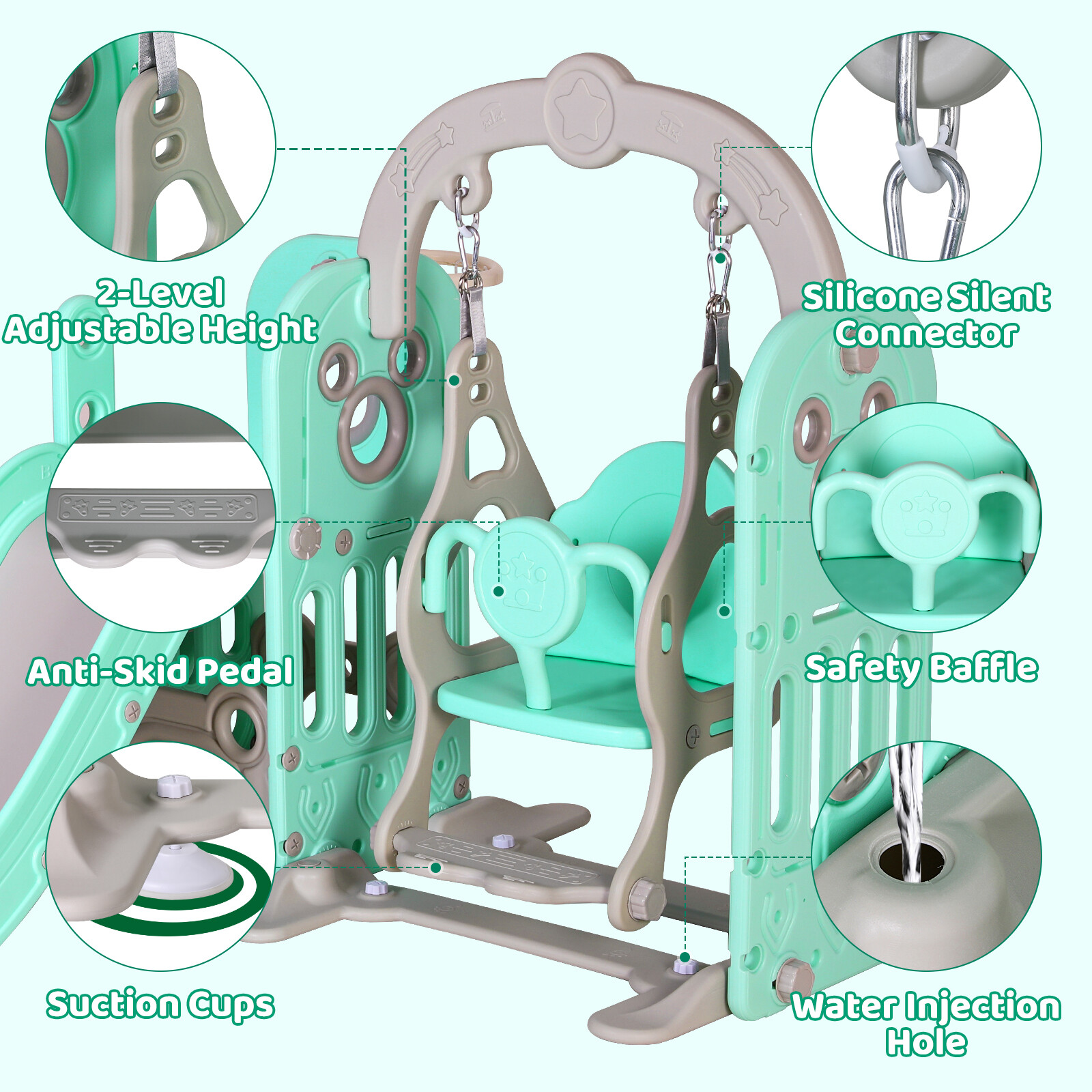 Toddler Slide and Swing Set Indoor Outdoor Playground kids Climber Slide Playset