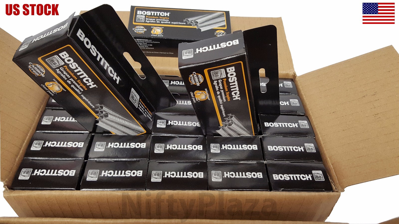 Pack of 5 Boxes Bostitch B8 Powercrown Premium 1/4" Staples MPN STCRP21151/4