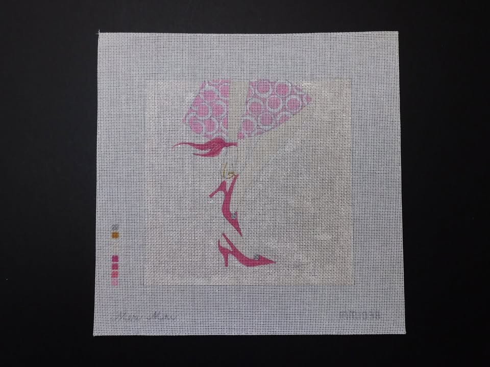 Pulling On Shoes by Meri Meri (SB15)  Painted Needlepoint