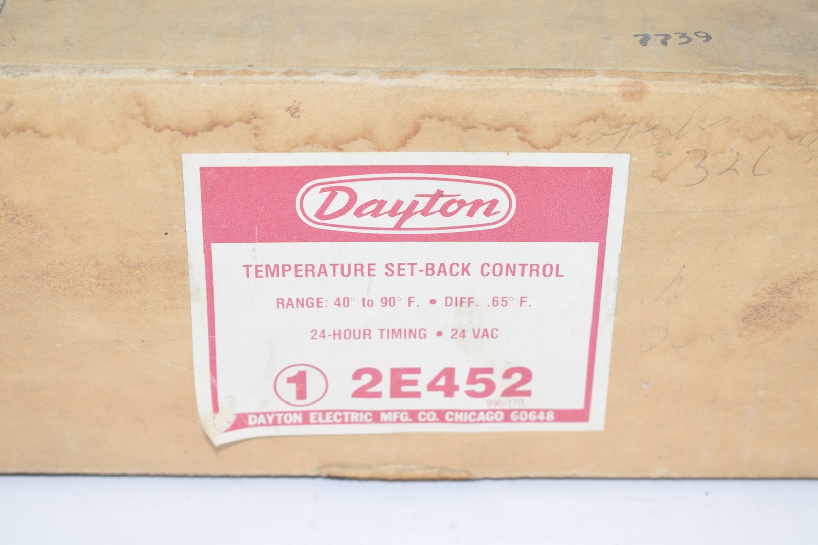 NEW Dayton 2E452 Temperature Set-Back Control Thermostat