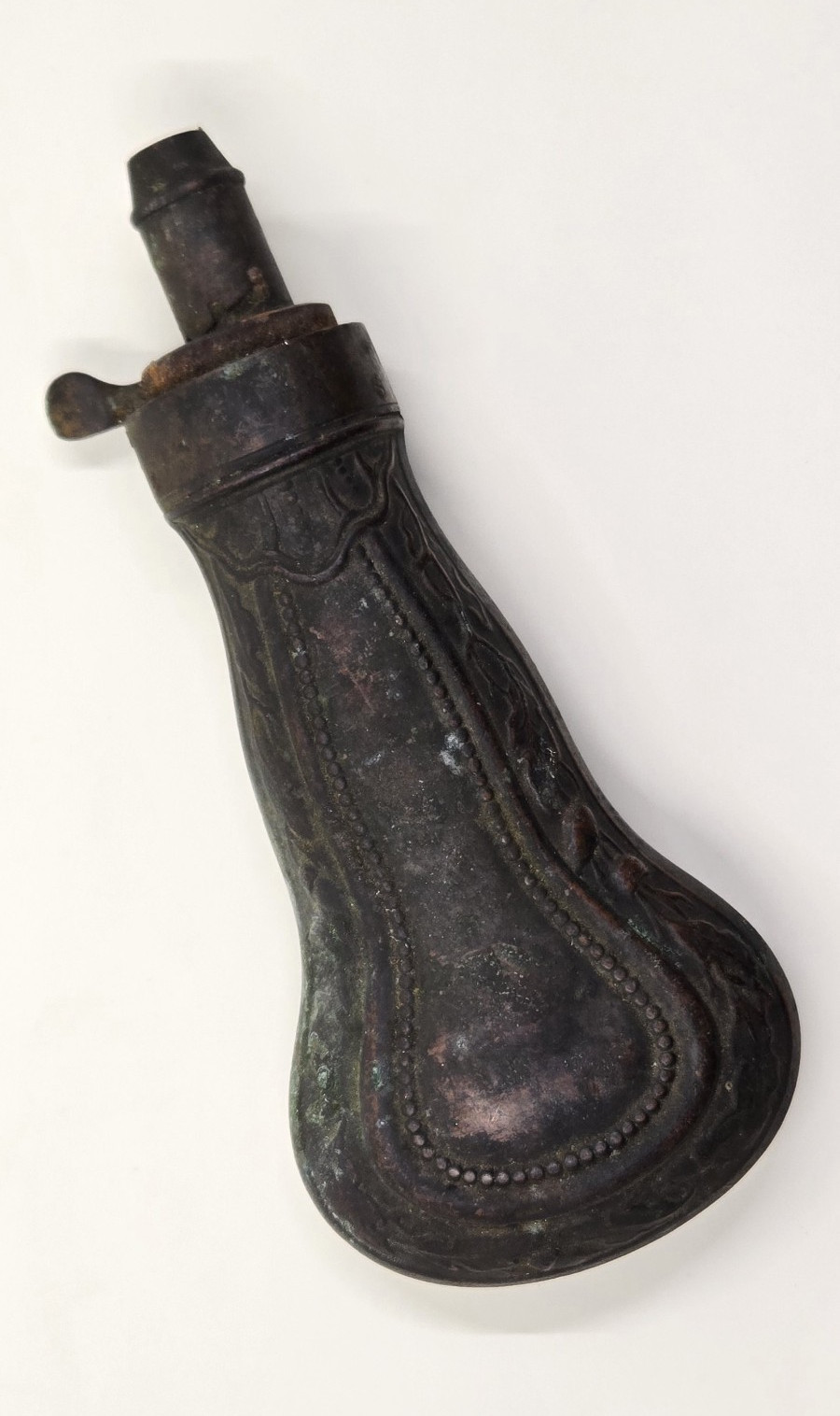 19th Century Antique James Dixon & Sons Powder Flask