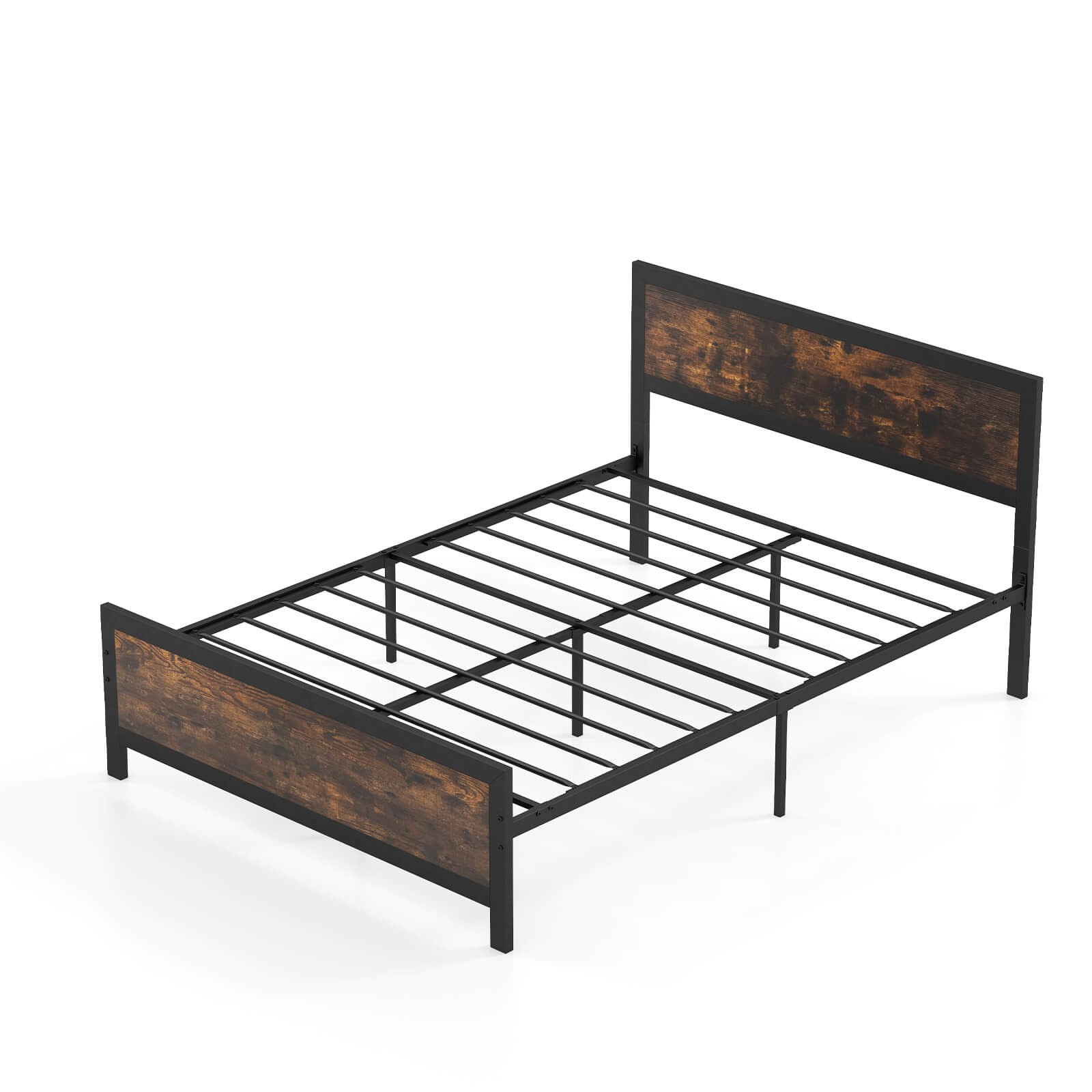 Full Size Metal Bed Frame w/ Headboard & Footboard Metal Slats Support