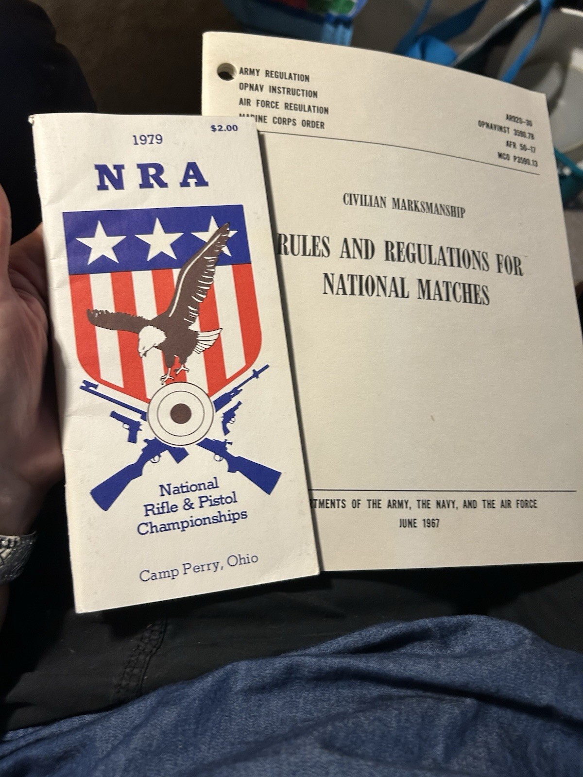 Set Of 2.  A) 1979  NRA Rifle And Pistol Championships B) 1967 Civilian Marksman