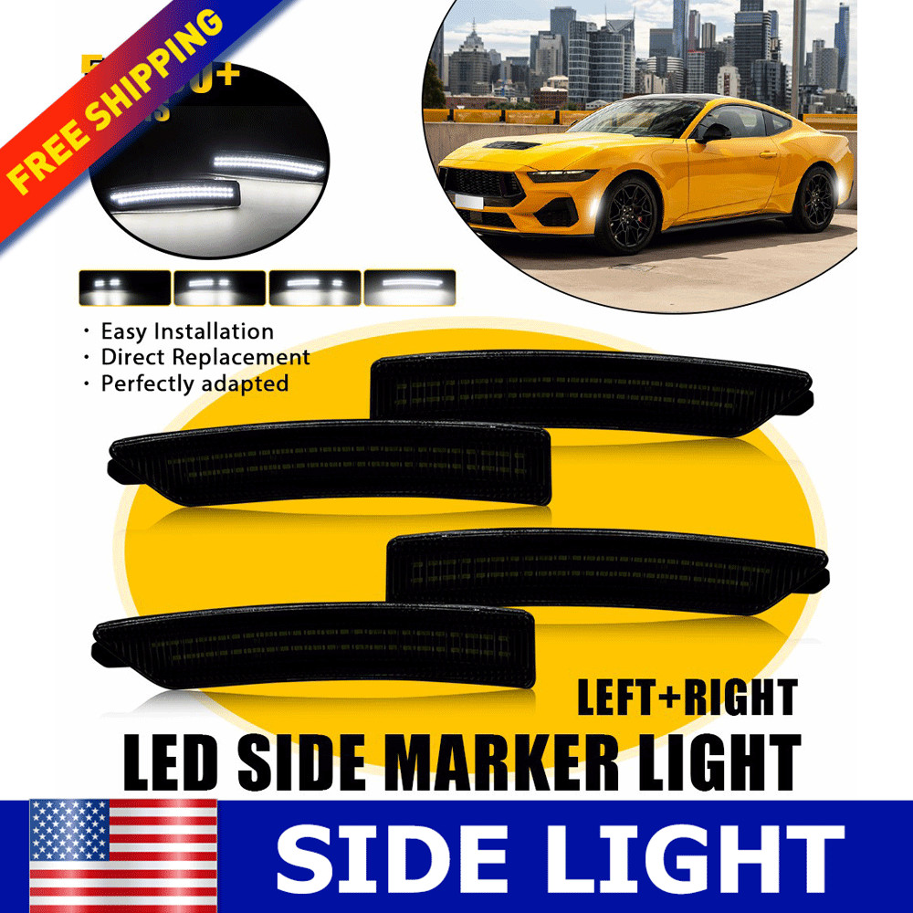 For Ford Mustang Gen7/S650 2024-2026 LED Side Marker Fender Reflector Light 4PCS