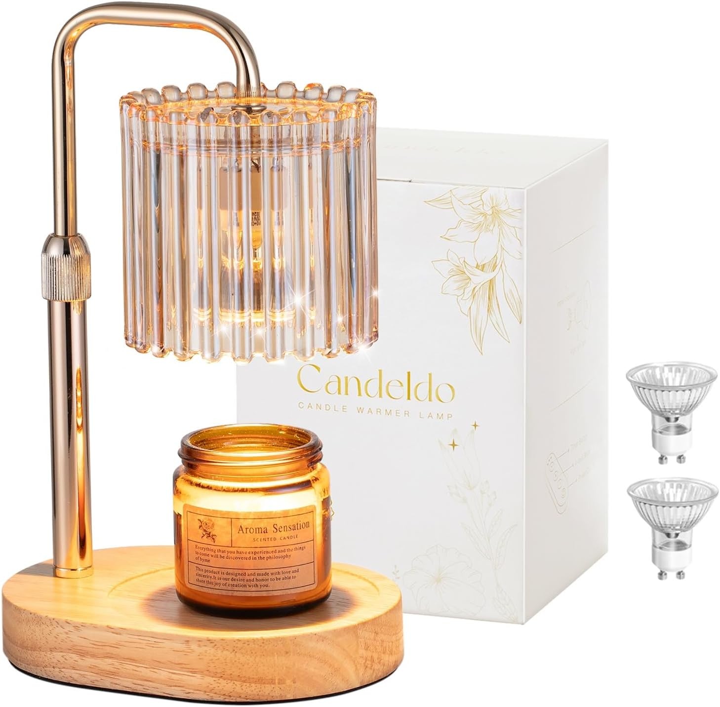 Candle Warmer Lp with Timer: Gold Candle Warming Lp Height Adjustable