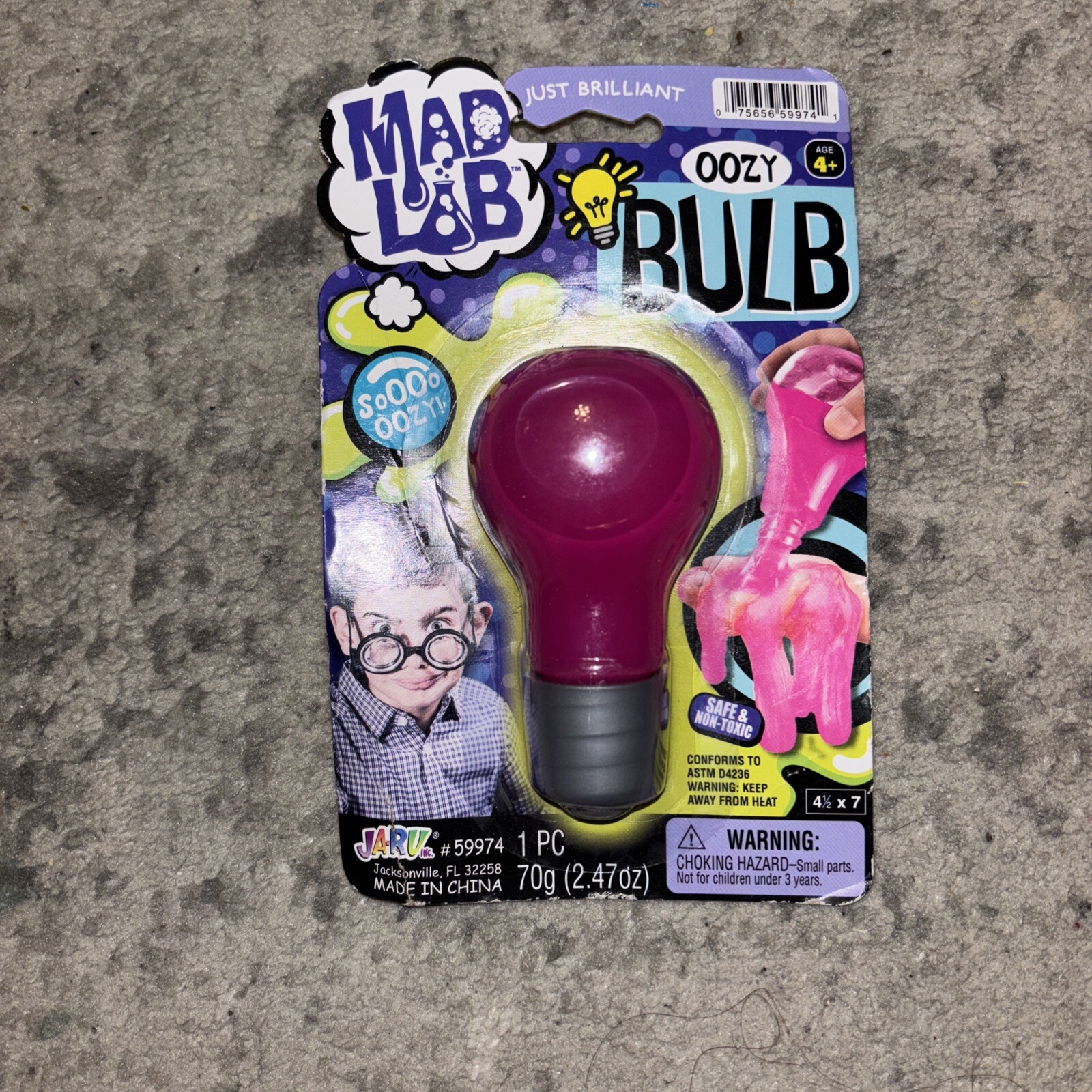 Pink Mad Lab Oozy Bulb Slime Ooze 70g Safe Non-Toxic Ja-Ru Inc NEW Toy Novelty