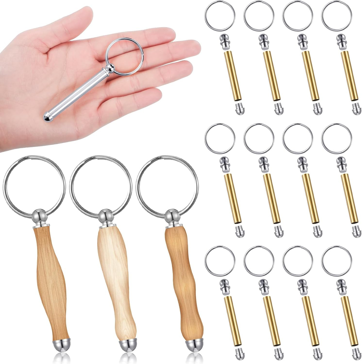 12 Pcs Woodturning Keychain Kit Woodturning Project Kit Wood Turning Accessories