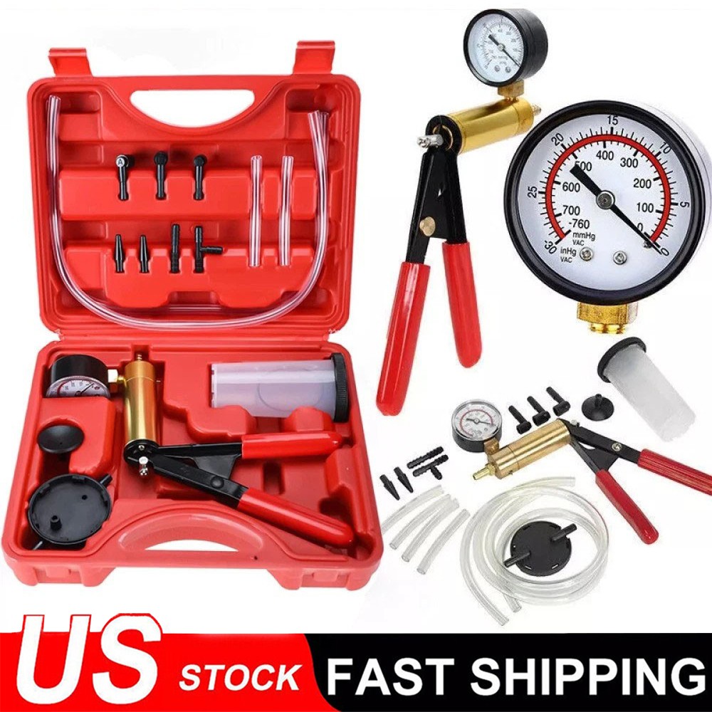 Universal Brake Fluid Bleeder Kit Hand held Vacuum Pressure Pump Tester Tool Set