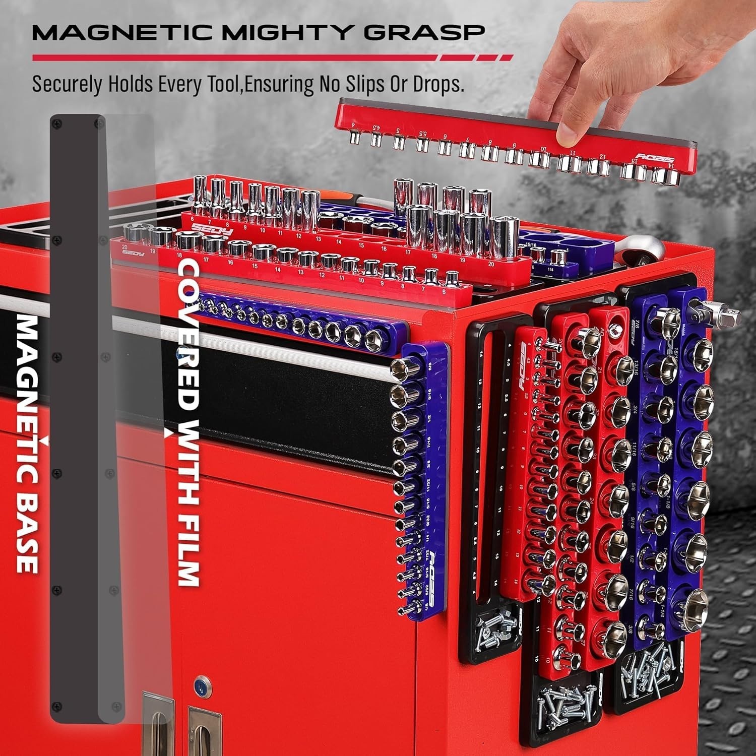 Portable Magnetic Socket Holder Set - 6-Piece Storage Solution for Every Toolbox
