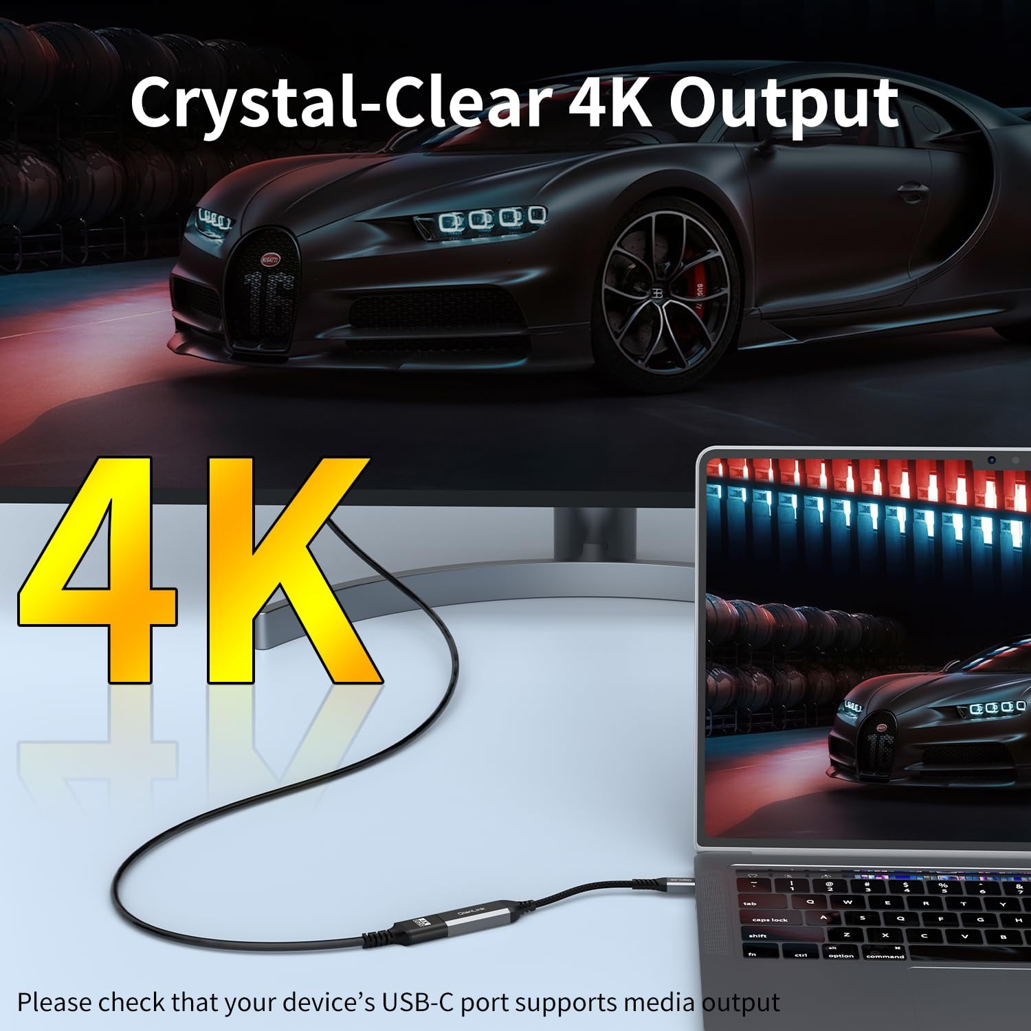 QianLink USB Type C to HDMI Adapter, C 4K Cable Black
