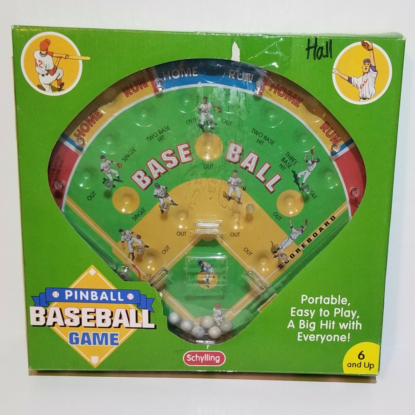 Schylling 2001 Metal & Plastic Pinball Baseball Tabletop Game in the Box