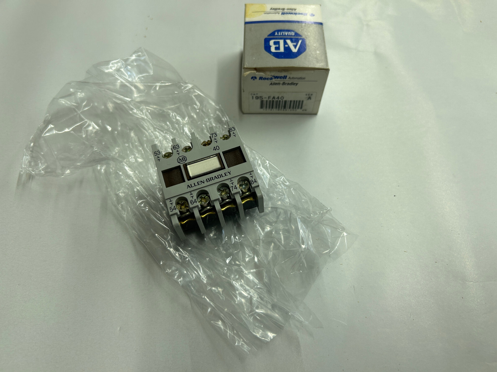 NEW Allen Bradley 195-FA40 Ser. A Type F Add-on Contact Block