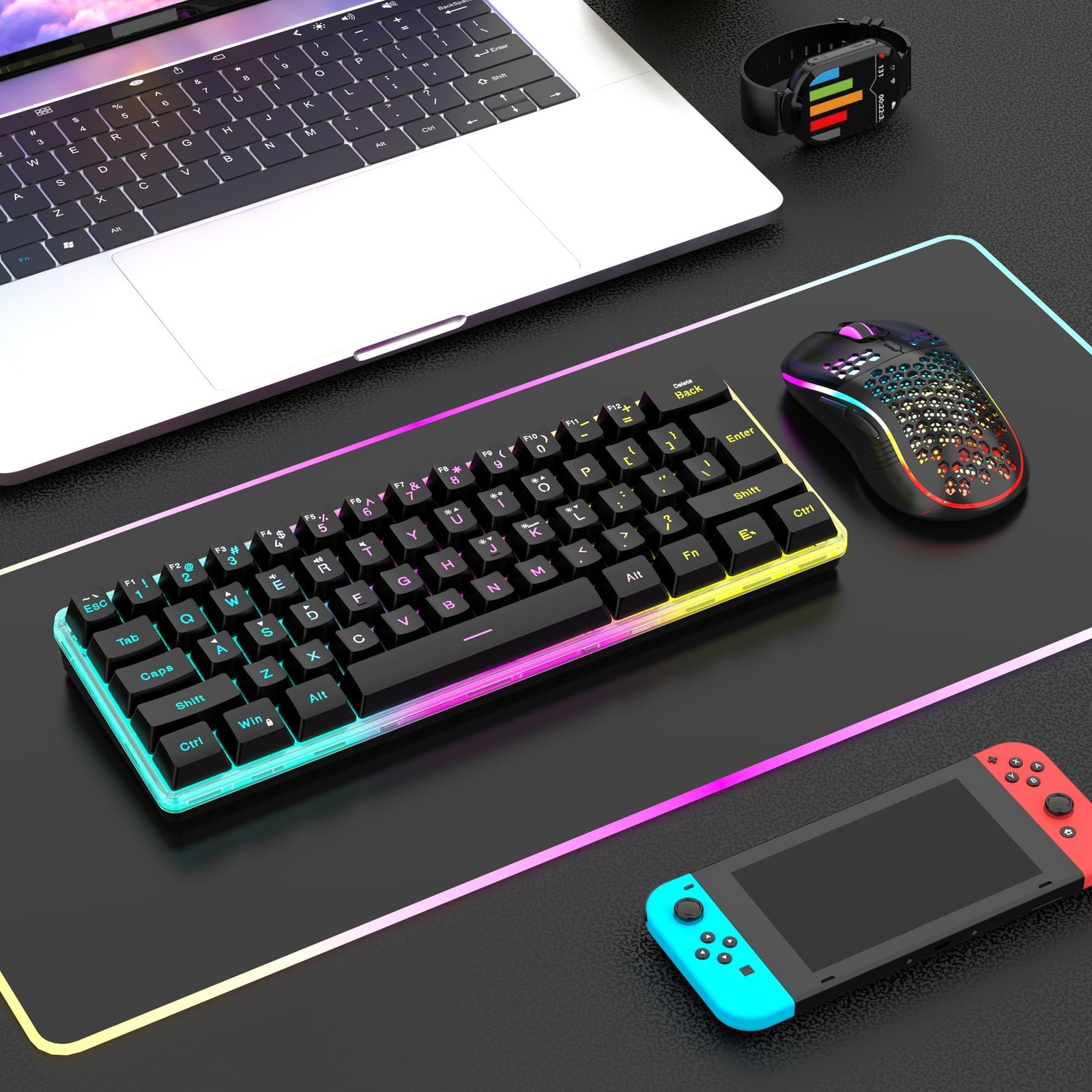 RedThunder 60% Wireless Gaming Keyboard & Mouse Combo with Rechargeable Batte...