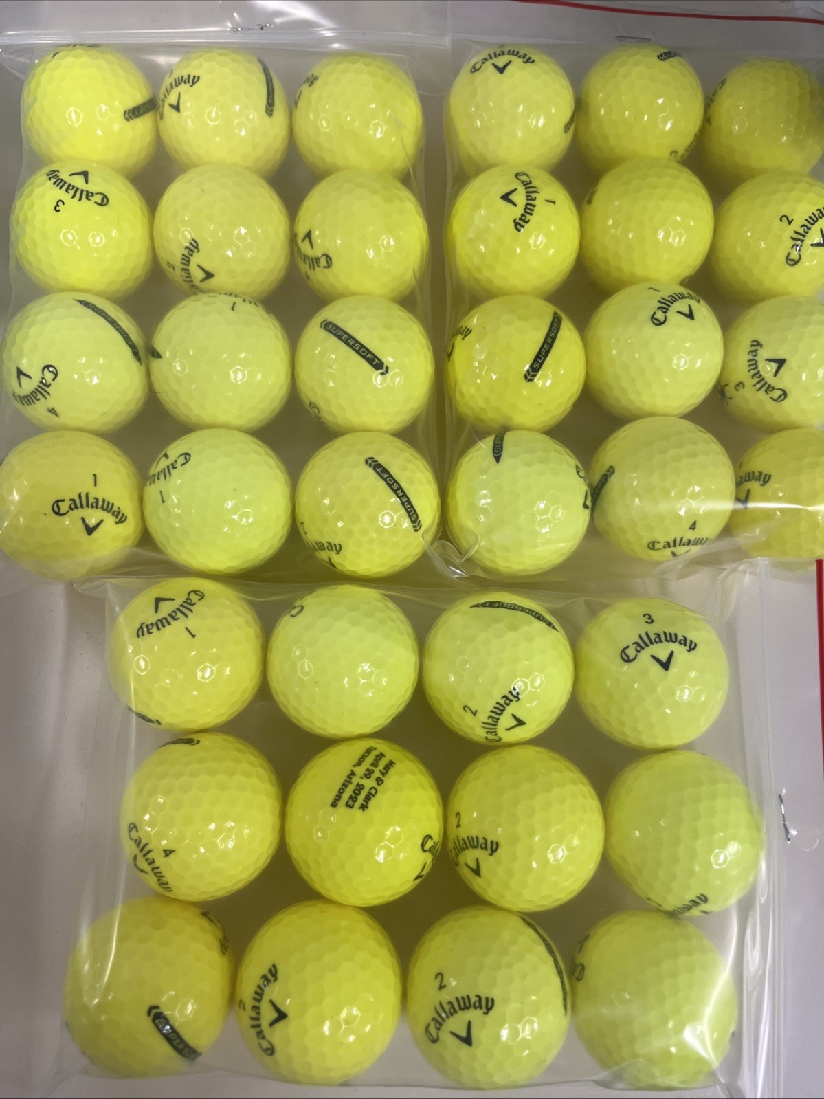 3 DOZEN  5-A CALLAWAY SUPERSOFT ( YELLOW ) GOLF BALLS