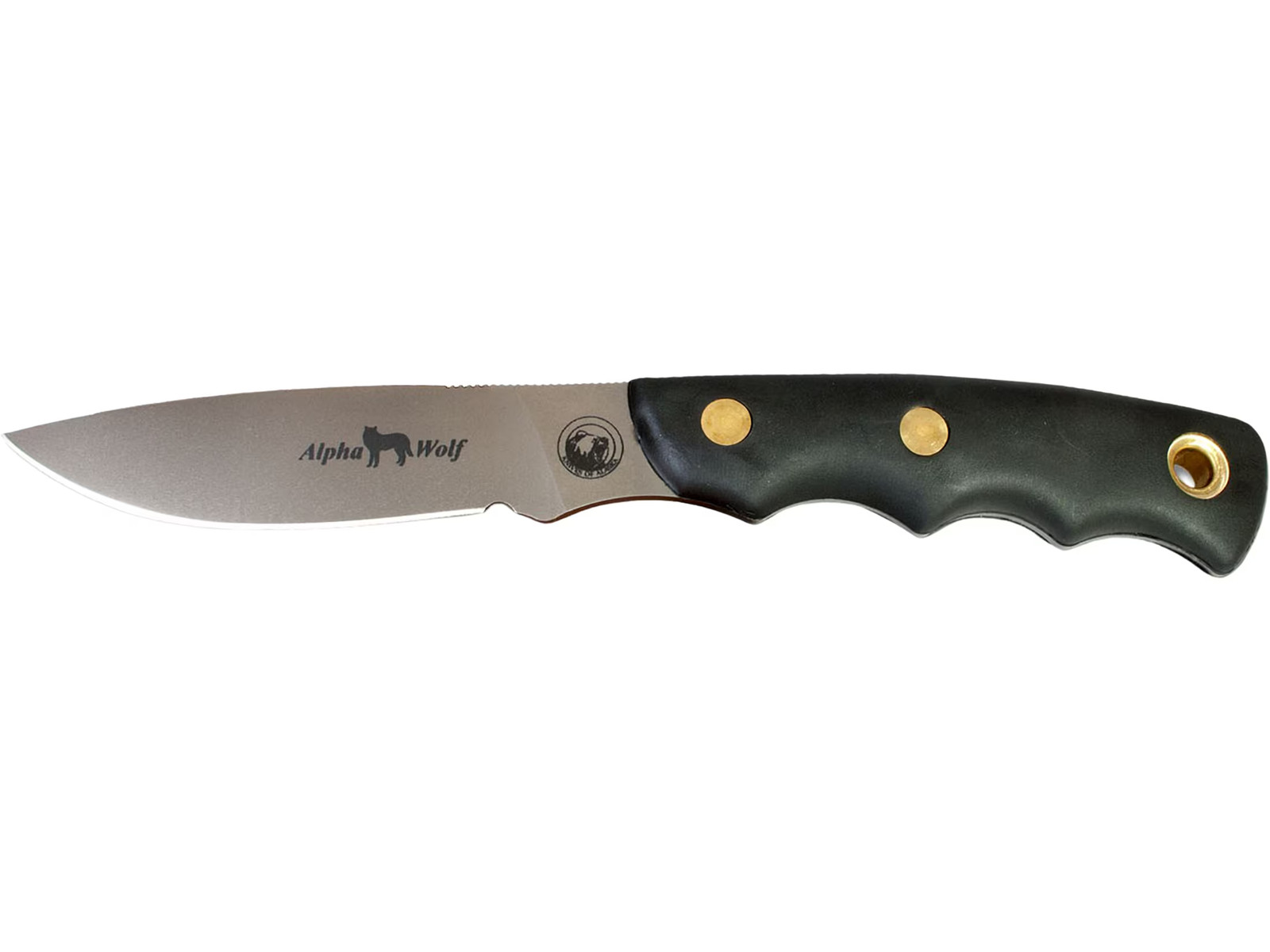 Knives of Alaska Alpha Wolf Fixed Blade Knife 3.75" Drop Point D2 Bead Blasted