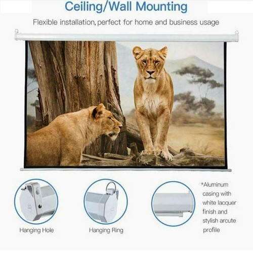 5 Core Pull Down Tripod Projector Screen 8K 3D Ultra HD 16:9M 100" Inch